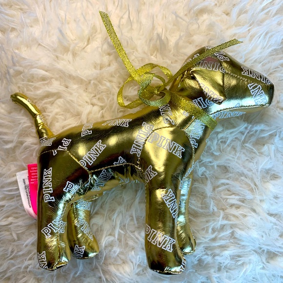 Victoria's Secret Other - Victoria Secret 2014 Pink Fashion Show Gold Plush Dog Collectible